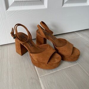 Zodiac Brown Suede Platform Heels